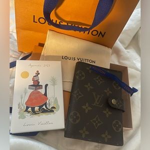 Vintage LV Monogram Agenda PM w/ 2023 Weekly Insert, Box, Ribbon & Bag, Full Set